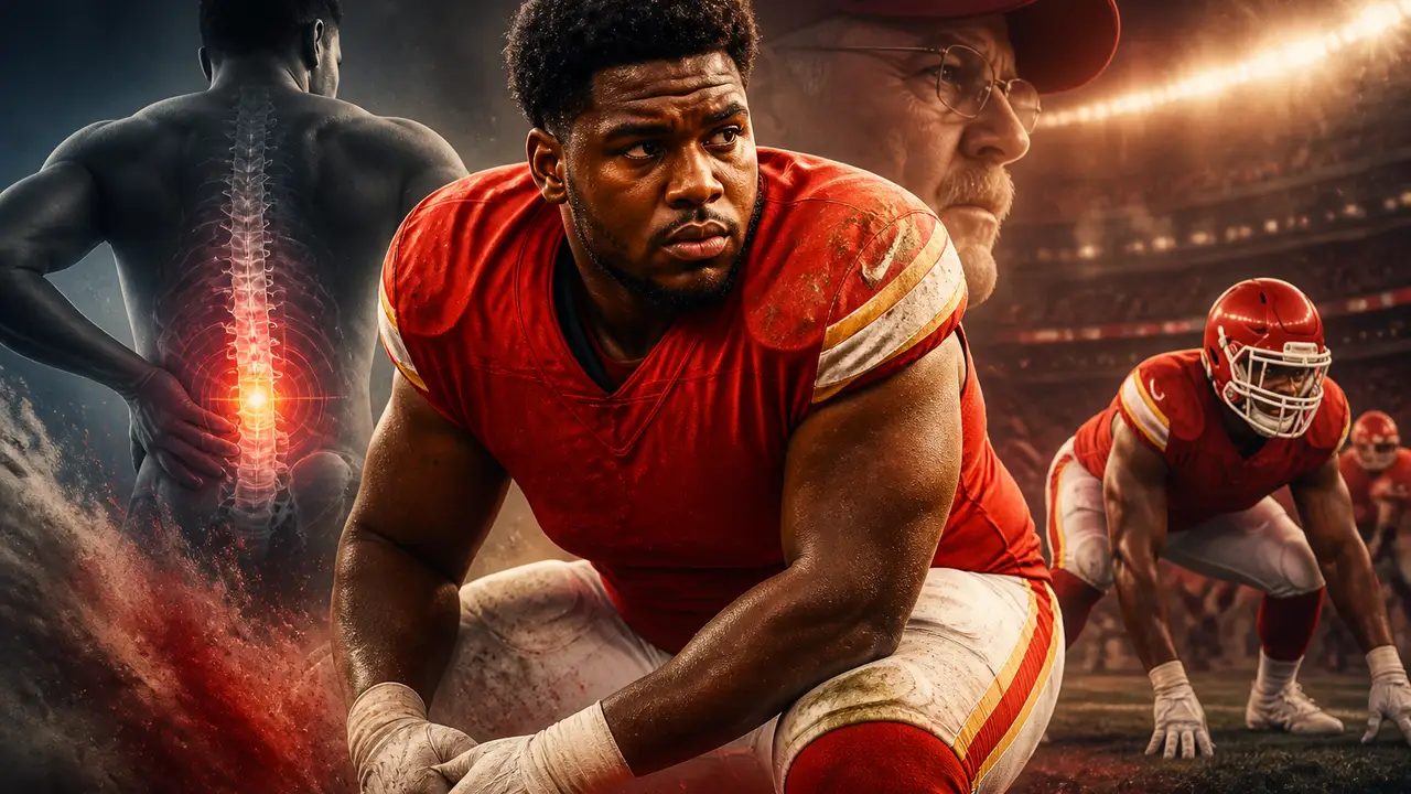 Reid identifies Simmons’ bulging disc as Chiefs keep left-tackle return open cover
