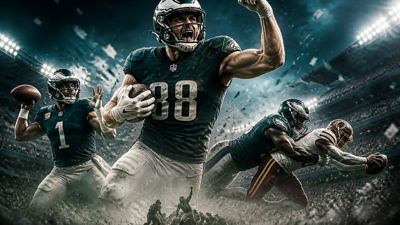 Goedert scores twice as Eagles stop Commanders’ late conversion, 24–22 cover