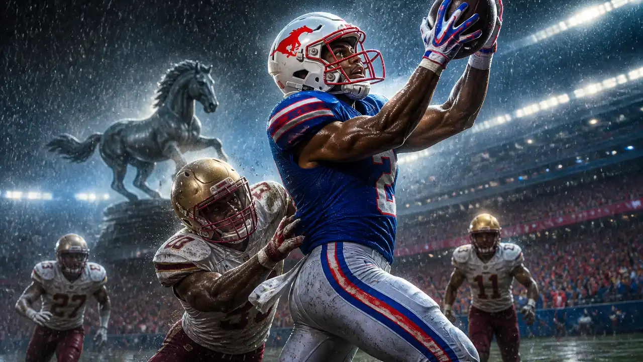Jennings supplies three touchdowns as SMU holds off Boston College 25–16 cover