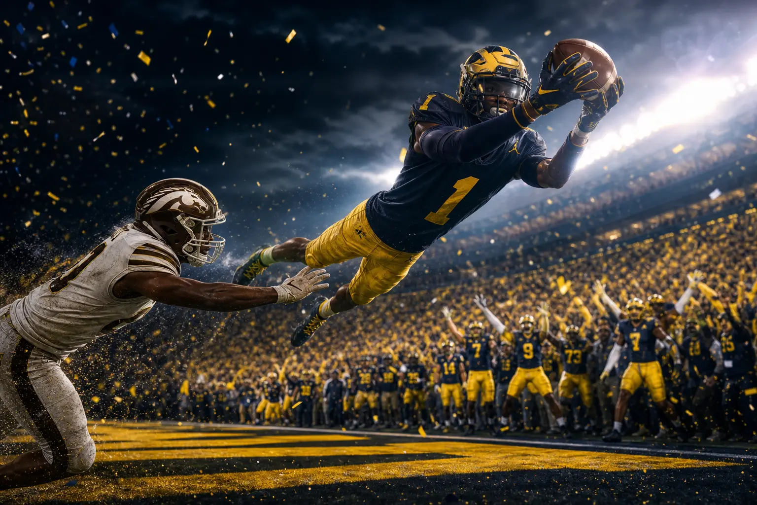 No. 16 Michigan beats Western Michigan 13-12 on a Hail Mary cover