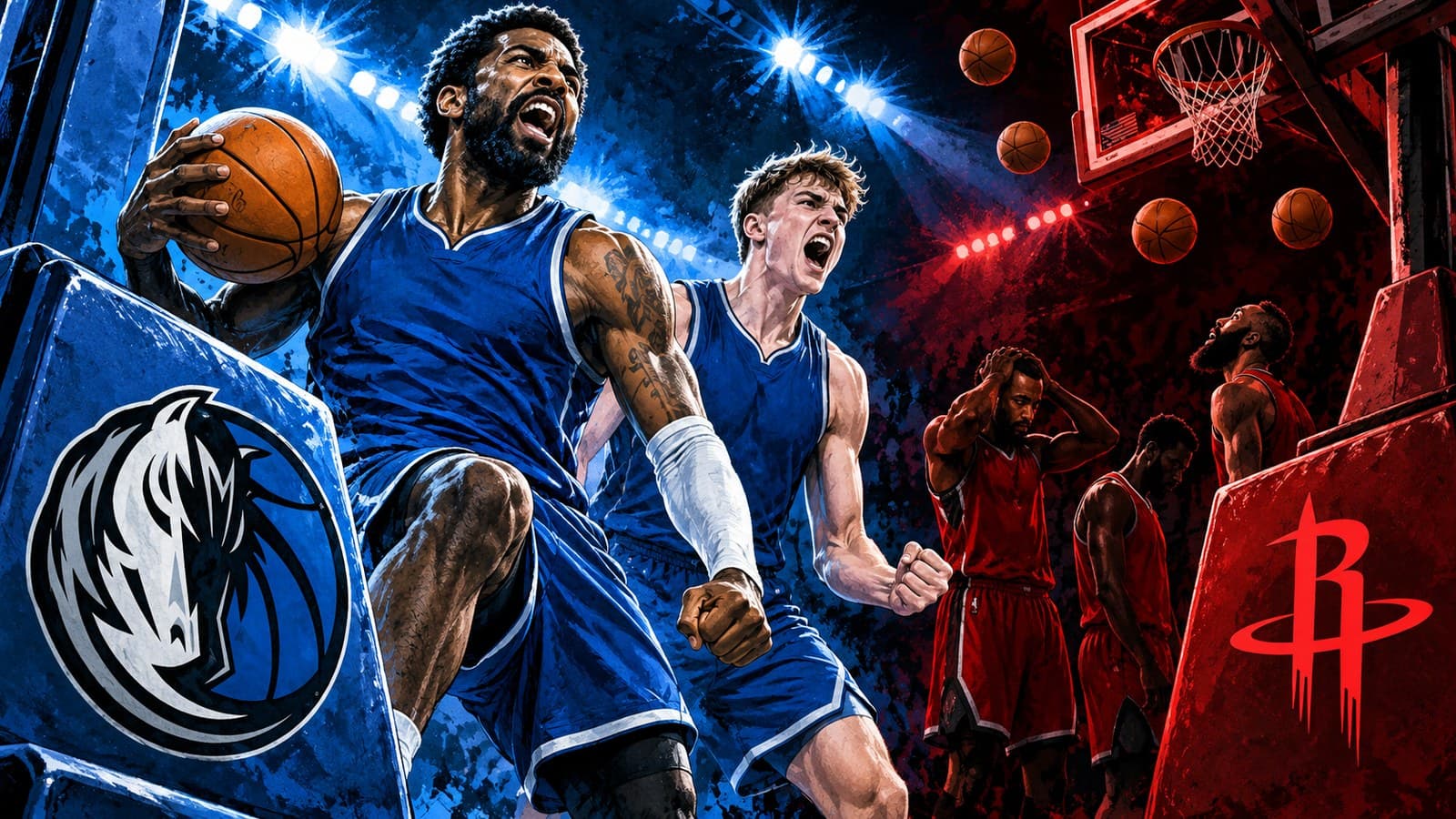 The Mavericks hand the Rockets their first loss as Kyrie and Flagg score 68 cover
