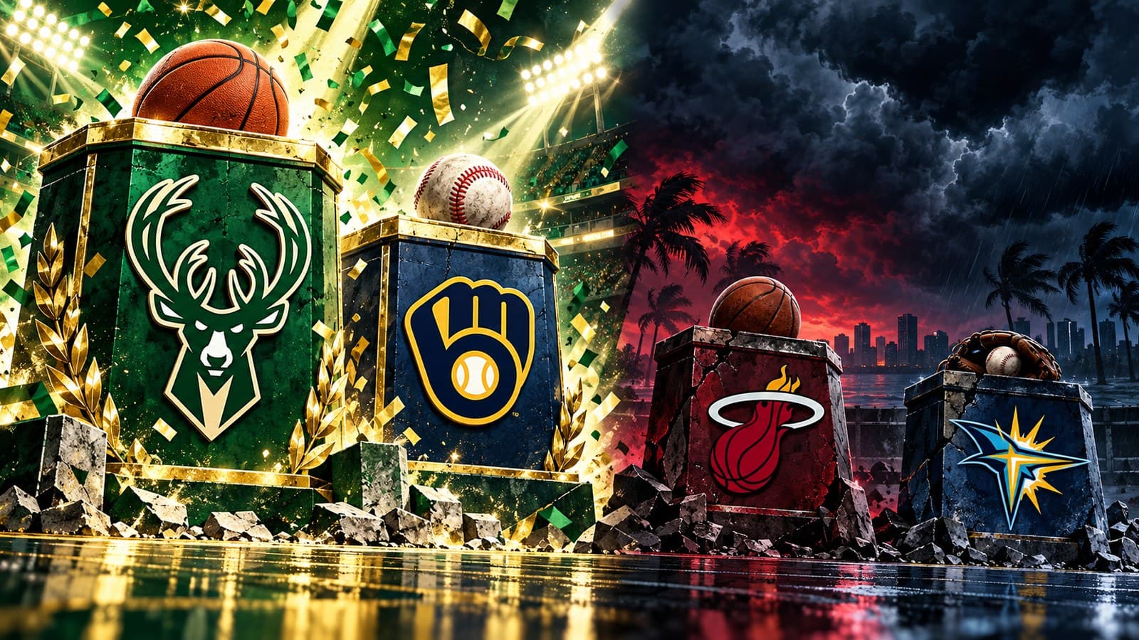 The Bucks win their first game and post 'Bad day to be a Florida sports fan' at the Heat and Rays cover